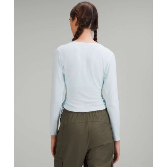 Lululemon Side-Cinch Ribbed Cardigan Powder Blue Size 6 - Picture 5 of 11